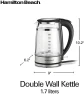 Double Wall 1.7L Electric Kettle — Electric Kettle, Hamilton Beach