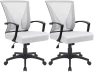 Mid Back Swivel Office Chair with Lumbar Support and Armrest — Smart Chairs, Furmax