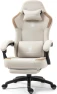 Fabric Gaming Chair with Pocket Spring Cushion, Massage Lumbar Support and Footrest — Smart Chairs, Dowinx