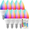 Candelabra Light Bulbs, Color Changing with Remote — Smart Light Bulb, HEKEE