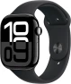 Jet Black Aluminum Smartwatch with Black Sport Band (M/L) - 46mm GPS, Fitness Tracker, Always-On Retina Display, Water... — Smart Watch, Apple