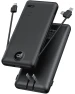 Portable Charger with Built-in Cables and AC Wall Plug — Power Bank, VRURC
