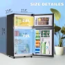 Mini Fridge with Freezer Two Doors Compact Refrigerator, WANAI
