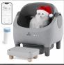Automatic Litter Box with Raised Step, for Multiple Cats, Open Top Large Capacity Self Cleaning Litter Box, Safety... — Self-Cleaning Litter Box, HALKYDY