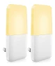 Plug-in LED Night Light with Auto Dusk to Dawn Sensor, Adjustable Brightness Warm White Lights, 2 Pack, MAZ-TEK