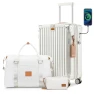 Carry On Luggage with Cup Holder and USB Port, Expandable Capacity, Smart Suitcase with Anti Slip Wheels and Handbag, 3... — Smart Luggage, Joyway