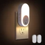 Night Lights Plug Into Wall with Dusk to Dawn Sensor and Power Outlet, Dawnrise