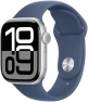 GPS, 42mm Silver Aluminum Case with Denim Sport Band, M/L (Renewed) — Smart Watch, Apple