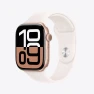 Watch Series 10 [GPS + Cellular, 1.65 inches] - Rose Gold Aluminum Case with Light Blush Sport Band, S/M (Renewed), Apple
