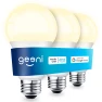 Smart LED Light Bulb 3 Pack A19 WiFi Dimmable Soft White 800 Lumens — Smart Light Bulb, Geeni