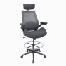 400lbs Mid Back Mesh Ergonomic Drafting Chair for Standing Desk Office Wide Chair with Built-in Lumbar Support, Big... — Smart Chairs, BOLISS