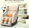 Full Body Massage Chair and Recliner with Zero Gravity, Wood Grain Leather — Massage Chairs, yewglen