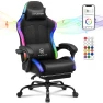 Gaming Chair with Speakers, RGB LED Lights, Ergonomic Chair with Footrest, Linkage Armrest — Smart Chairs, GTPLAYER