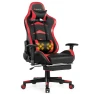 Massage Gaming Chair with Reclining Backrest, Adjustable Handrails and Seat Height, Ergonomic PU Leather Swivel PC Game... — Massage Chairs, Goplus