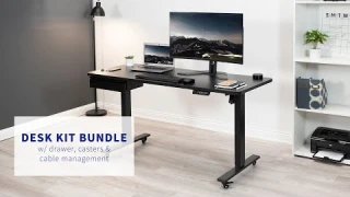 DESK-KIT-1B6B-A2 60" x 24" Electric Desk With Drawer Accessory Kit by VIVO
