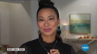 Colleen Lopez 1.25" Gemstone InsideOutside Hoop Earrings