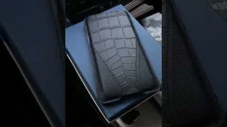 Эксклюзивный чехол-карман из чёрной кожи Mobcase 1349 для iPhone 12 Pro Max