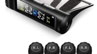 Tire pressure wireless monitor with4sensors,Real time,SolarUsb,ColorLCDscreen#tirepressuremonitorEng