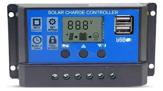 Solar Charge Controller 10A Solar Panel Battery Controller 12V/24V PWM Auto Paremeter - Overview