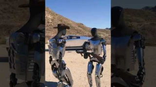 Robots testing the Bulletproof #cybertruck