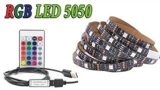 Яркая светодиодная rgb 5050 лента 3 метра и пульт на 24 кнопки