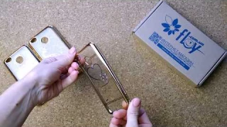 Бампер с цветочным узором и стразами для Xiaomi Redmi 4X