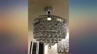 42 Inch Modern Chandelier Crystal Ceiling Fan with Light Remote Dimmable Fandelier review