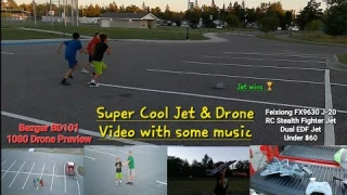 Epic Flying with the boys! Fast FX9630 J-20 Stealth Fighter Jet & New Bezgar BD101 1080 Drone