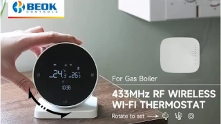 Beok BOT-R7X RF Wireless Gas Boiler Thermostat丨Battery Power Tuya WiFi Room Thermostat