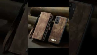 Casesme.com Samsung Galaxy A34 Wallet Case with Wrist Strap Coffee