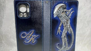 Чехол - книжка для смартфона Infinix Note 12 Vip. Изделия из кожи. СКСтиль. Видео создание: "Чужой".