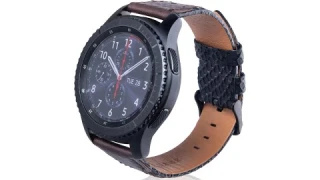 Черно-коричневый двухцветный кожаный ремешок для Samsung Gear S3/Galaxy Watch 46мм 0087-01-3