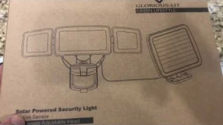 GLORIOUS-LITE Solar Security Light Outdoor, 1600LM Solar LED Motion Sensor with 3 Adjustable Heads