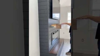 DIY custom electric fireplace with hidden drawer #diy #process #fireplace