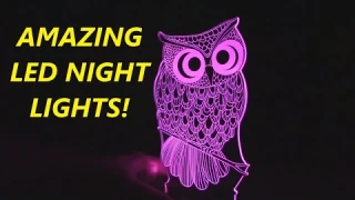 AMAZING 3D LED Night Light (Dinosaur, Owl, Unicorn) 16 Color Change   Night Light with Remote REVIEW