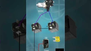 car Power windows circuit diagram | Single circuit power window