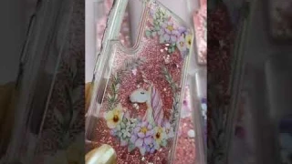 Силиконовые чехлы с жидкими блестками на Android