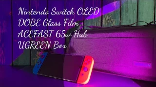 Nintendo Switch OLED, Dobe Glass Film, ACEFAST A17, UGREEN Box