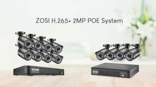 ZOSI 8MP 4K PoE Home Security Camera System Outdoor, 4PCS 5MP(3K) Bullet PoE IP Cameras
