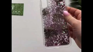 Обзор чехла с блестками от Guess