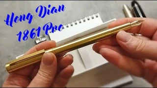 Обзор перьевой ручки Hong Dian 1861 Pro, перо F (фактически М 0,75 мм). Китай.