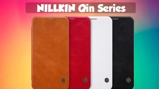 Кожаный чехол для телефона NILLKIN Qin Series с держателем для карты