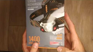 Фонарь налобный сенсорный Videx VLF-H056, аккумуляторы 18650, USB Type C