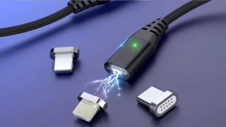 Магнитная зарядка / 8 Pin / Micro USB, Type-C Magnetic Charging Cable 100cm