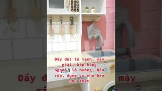 Review modern wooden cooking stove for children | Giới thiệu bếp nấu ăn gỗ hiện đại, bé nào cũng mê