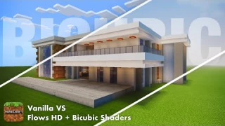 Minecraft PE Shader Comparison: Vanilla vs Bicubic Ultra + Flows HD Textures