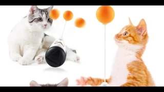 Умные игрушки для кошек.  Самовращающийся шар с подсветкой и колокольчиками для кошек