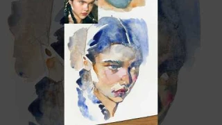 25 mins watercolor portrait in 1 min!🏃🏻‍♀️💦 #watercolor #painting #speedpaint #portrait