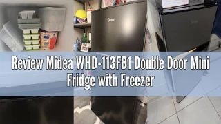 Review Midea WHD-113FB1 Double Door Mini Fridge with Freezer for Bedroom Office or Dorm with Adjusta