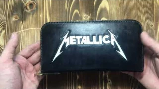 Кошелек ручной работы с тиснением METALLICA. Обзор.